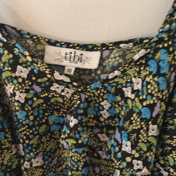 Tibi floral ruffle spaghetti tank top - Picture 3 of 5